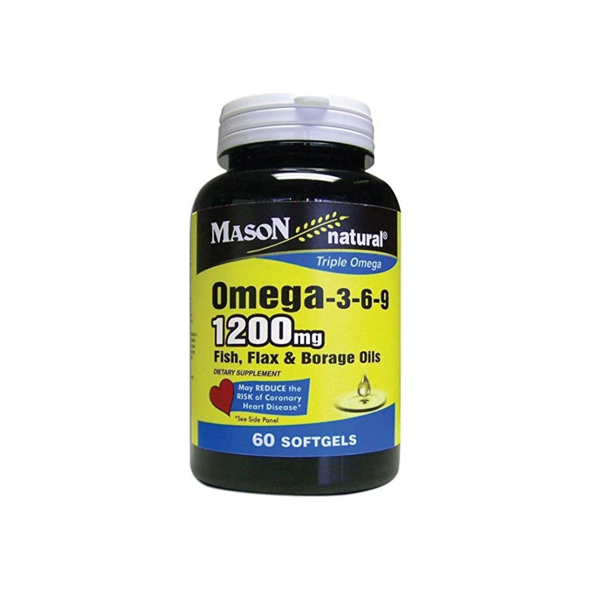Mason Natural Omega 3-6-9,Fish, Flax And Borage Oils - 60 Ea
