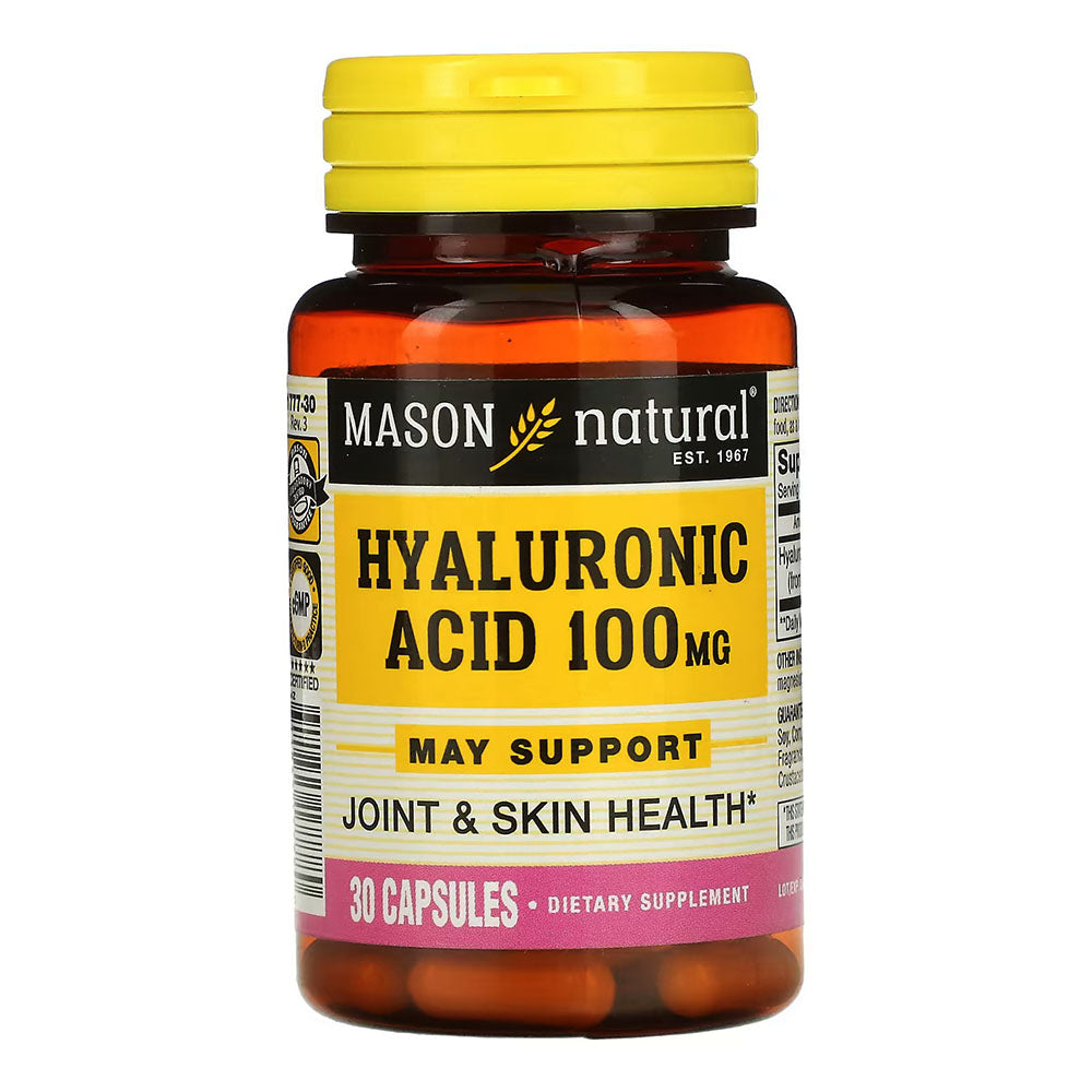 Mason Natural Hyaluronic Acid 100 Mg, Hair, Skin & Nails Health Care- 30 Capsules