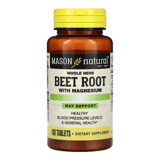 Mason Natural Beet Root With Magnesium & Calcium, Heart Health Care- 100 Tablets