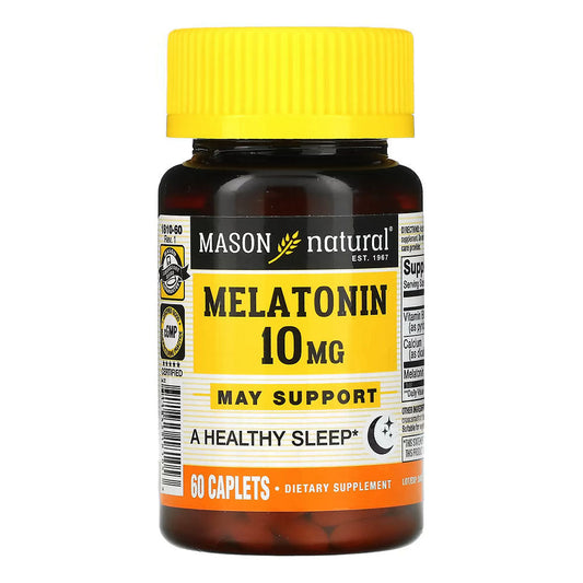 Mason Natural Melatonin 10 Mg With B6 & Calcium, Sleep Aid - 60 Caplets