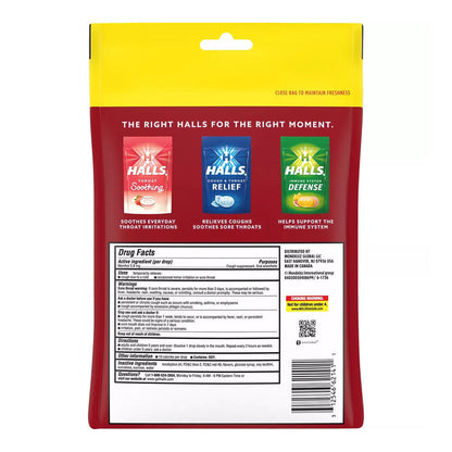 Halls Relief Cherry Cough Drops, Economy Pack, 80 Drops