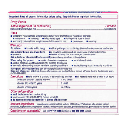 Benadryl Allergy Relief Ultratab Tablets - 24 Ea