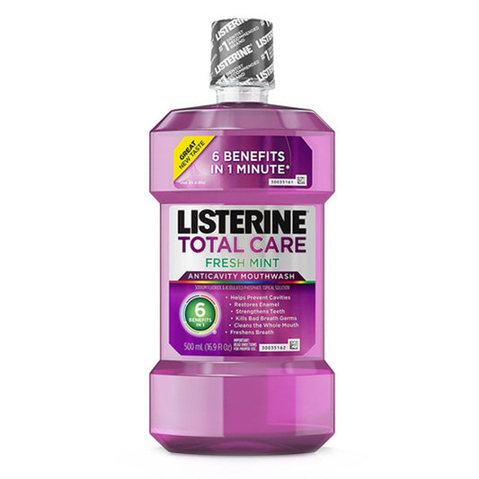 Listerine Total Care Anticavity Mouthwash, Fresh Mint - 500 Ml