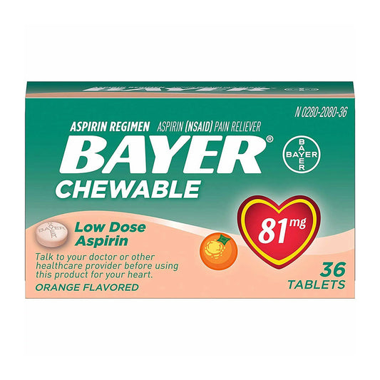 Bayer Childrens Chewable, Childrens Aspirin Pain Reliever - 36 Ea