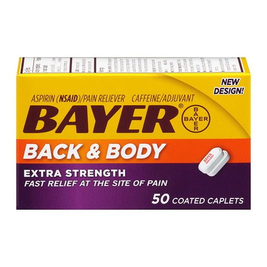 Bayer Extra Strength Aspirin Caplets, Back And Body Pain - 50 Each