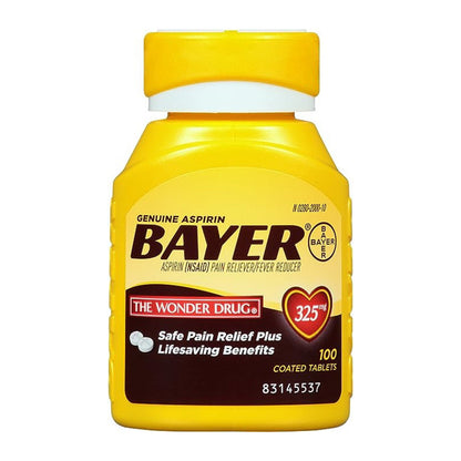 Bayer Aspirin Pain Reliever 325Mg Tablets - 100 Tablets