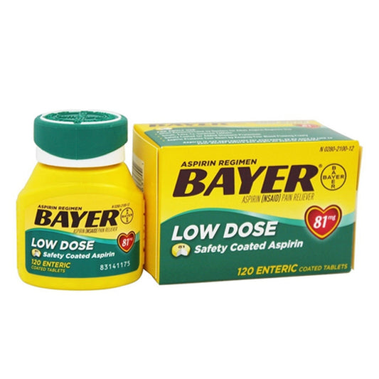 Bayer 81 Mg Low Dose Safety Coated Baby Aspirin Tablets - 120 Each