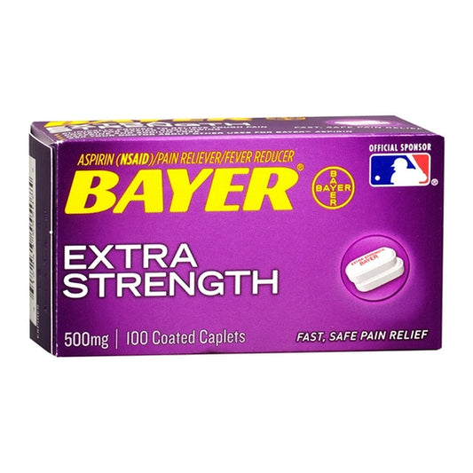 Bayer Extra Strength Aspirin 500 Mg Coated Caplets - 100 Ea