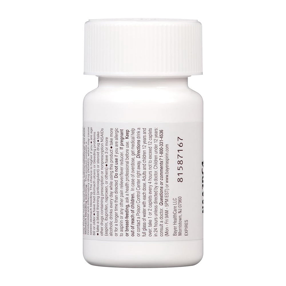 Bayer Asprin Regular Dose Pain Reliever 325Mg Enteric Coated Tablets, 100 Ea