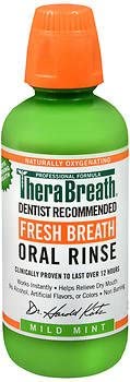 Therabreath Fresh Breath Dentist Formulated Oral Rinse, Mild Mint - 16 Oz