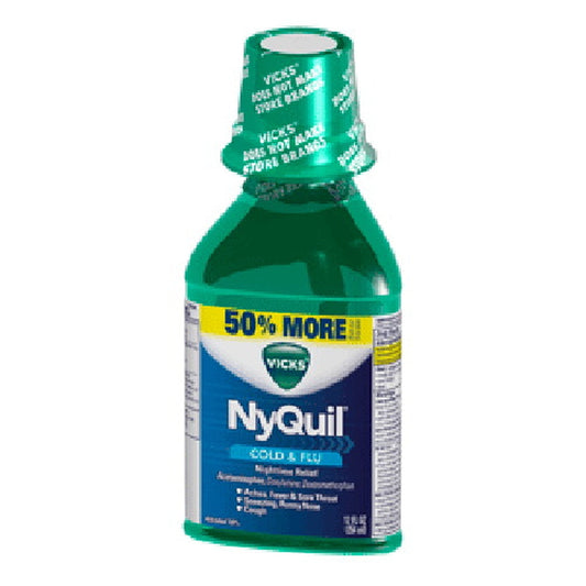 Vicks Nyquil Cold & Flu Nighttime Relief Liquid - 12 Fl Oz