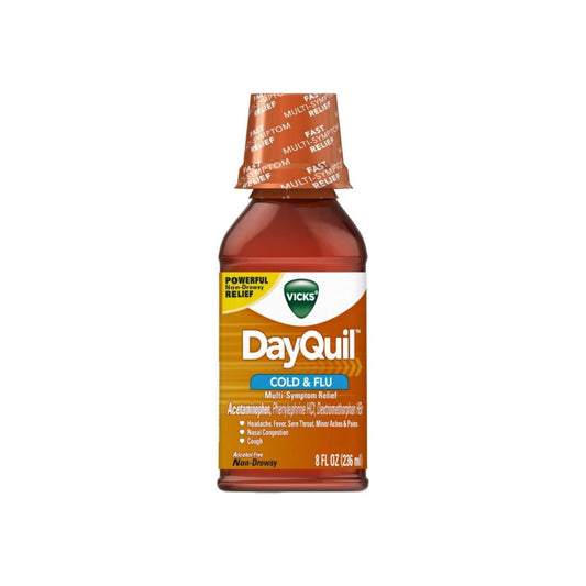 Vicks Dayquil Cold & Flu Relief Liquid, 8 Oz