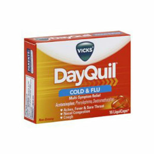 Vicks Dayquil Cold & Flu Multisymptom Relief Liquicaps - 16 Ea