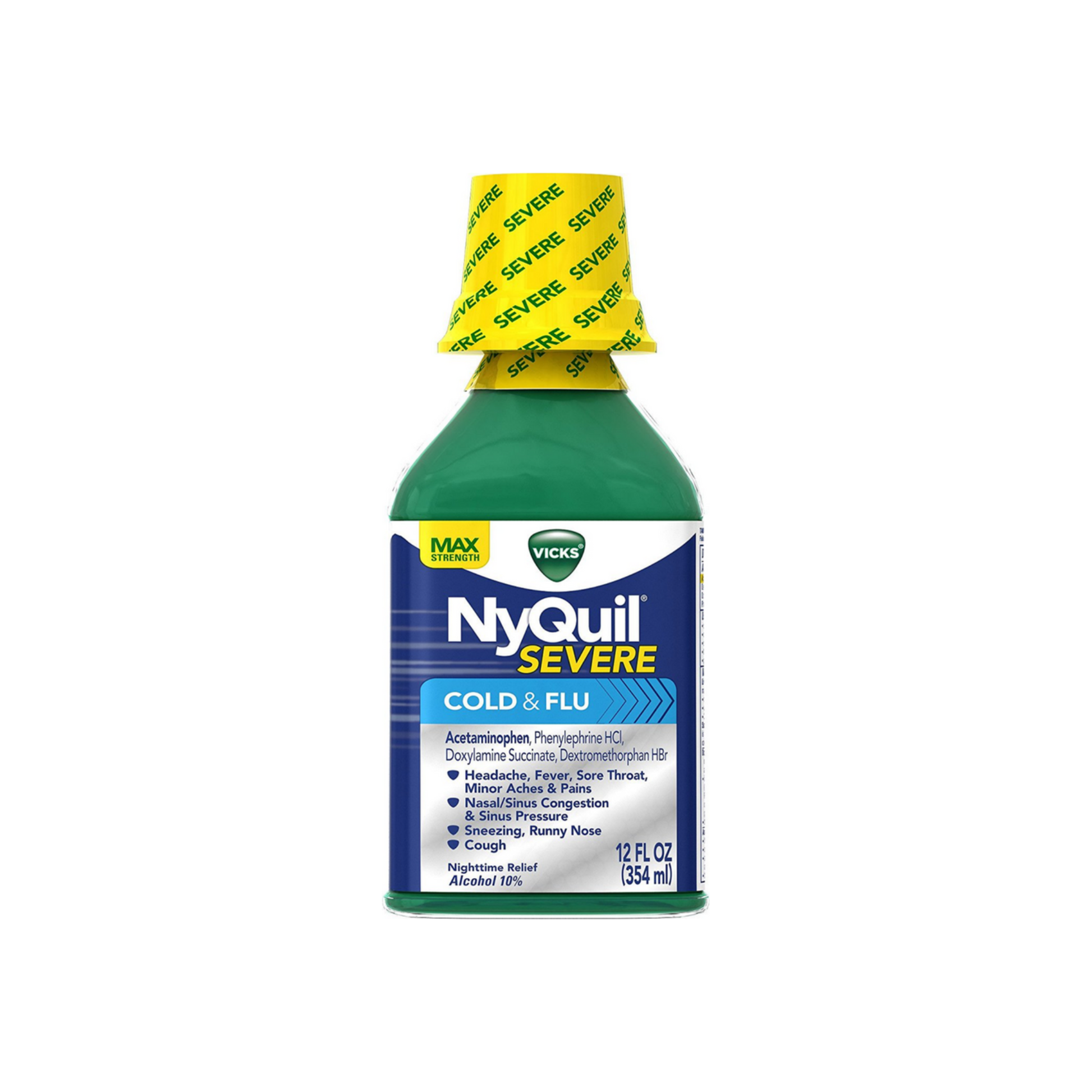Vicks Nyquil Severe Nighttime Cold & Flu Relief Liquid 12 Oz