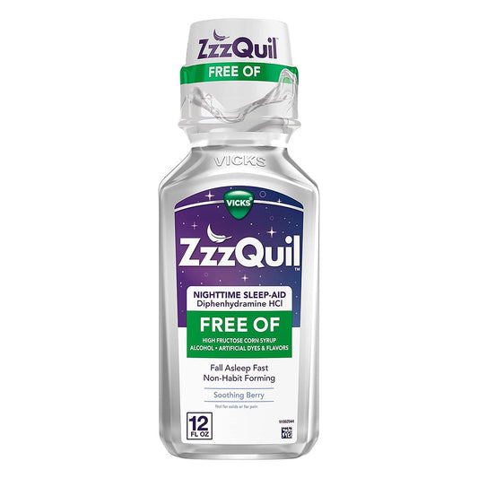 Zzzquil Alcohol Free Nighttime Sleep Aid, Soothing Mango Berry 12 Oz