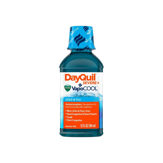 Vicks Dayquil Severe With Vicks Vapocool Cold & Flu Relief Liquid, 12 Oz