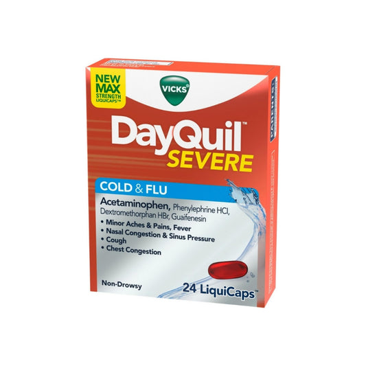 Vicks Dayquil Severe Cold & Flu Relief Liquicaps, 24 Ea