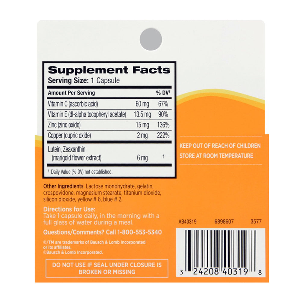Bausch And Lomb Ocuvite With Lutein And Zeaxanthin Capsules - 36 Ea