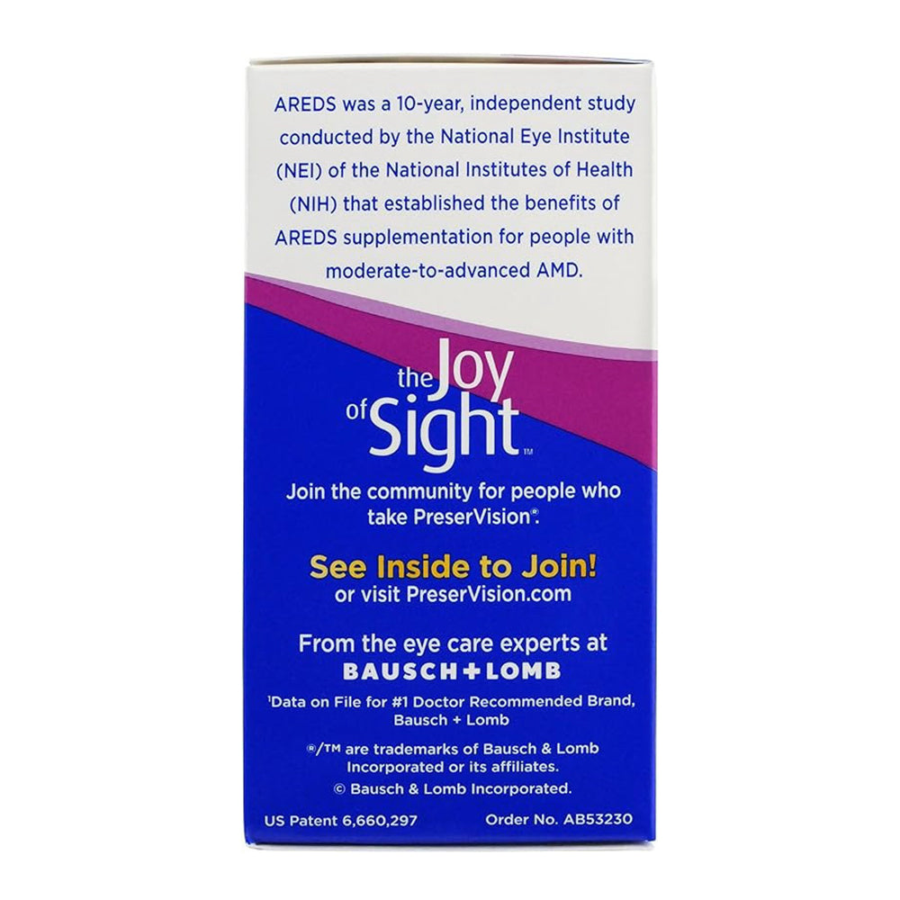 Bausch And Lomb Preservision Eye Vitamin And Mineral Supplement Softgels - 120 Ea
