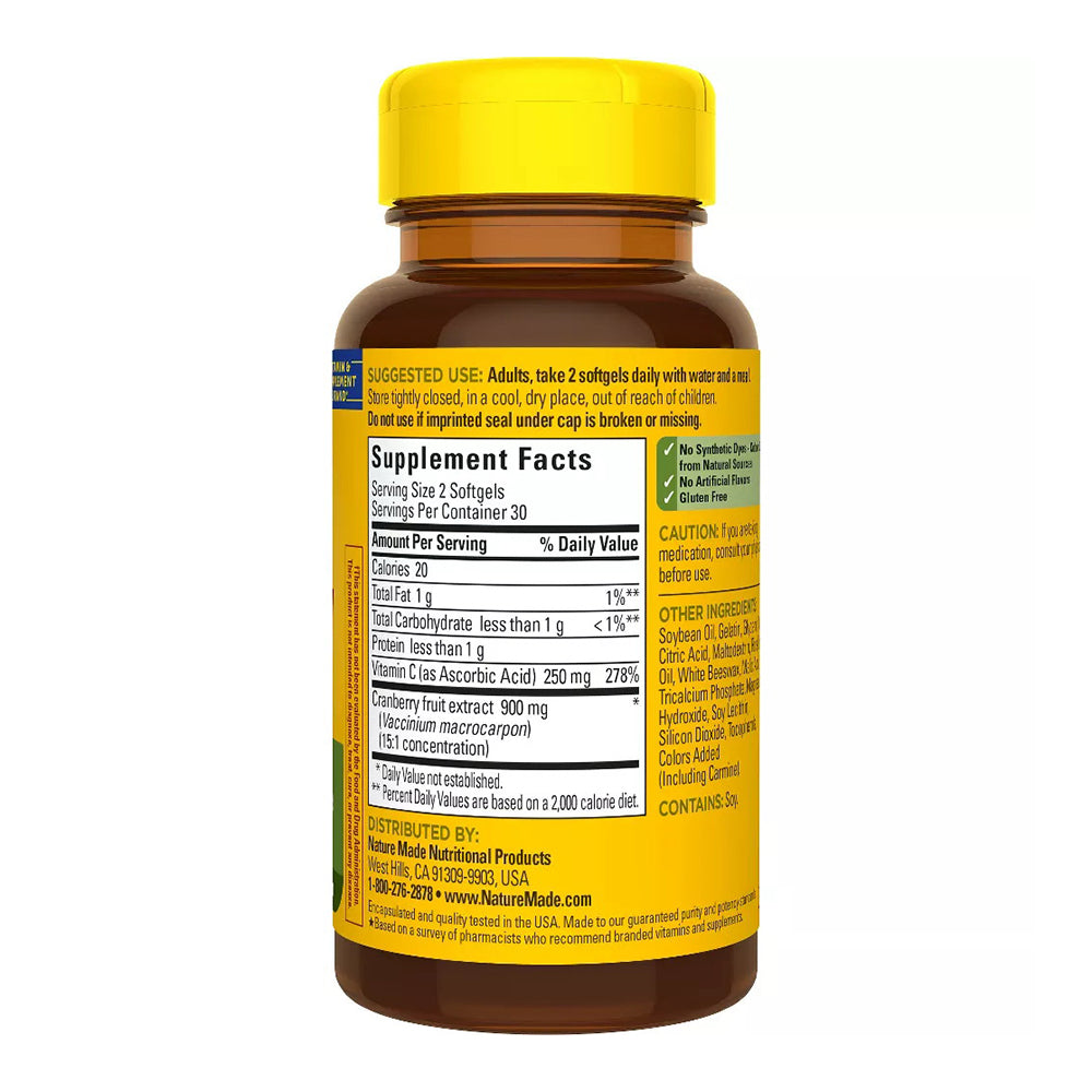 Nature Made Cranberry With Vitamin C For Immune And Antioxidant Support Softgels - 60 Count