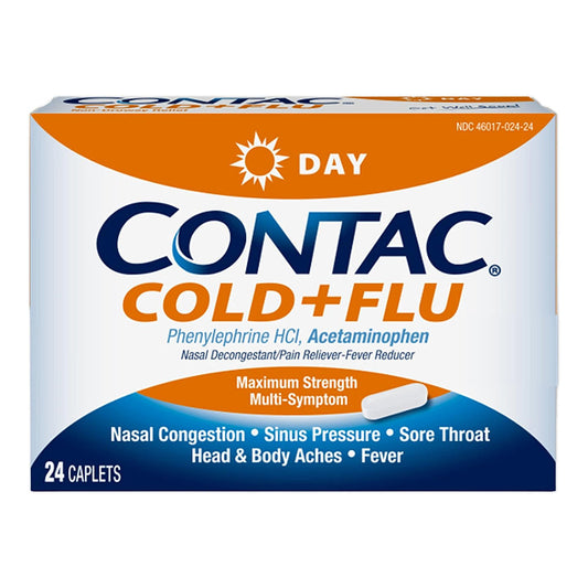 Contac Maximum Strength Severe Cold & Flu Relief Non Drowsy Caplets - 24 Ea
