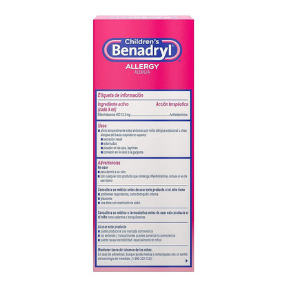 Benadryl Childrens Allergy Relief Elixir, Cherry Flavored - 4 Oz