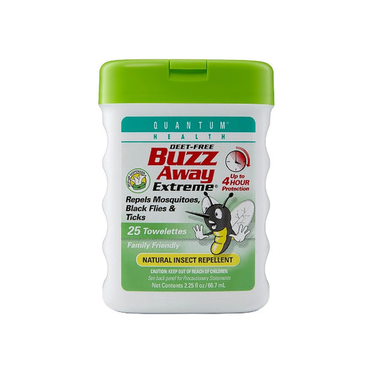 Quantum Buzz Away Extreme Natural Insect Repellent Towelettes 25 Ea