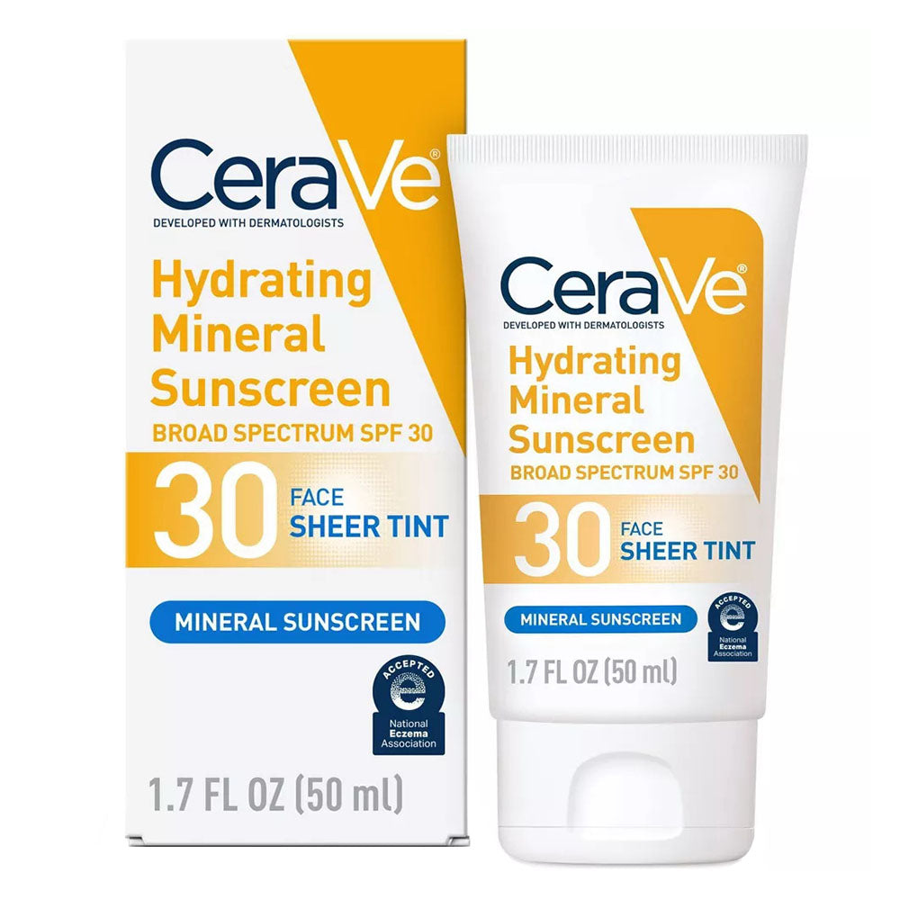 Cerave Hydrating Mineral Sunscreen With Sheer Tint,1.7 Fl Oz