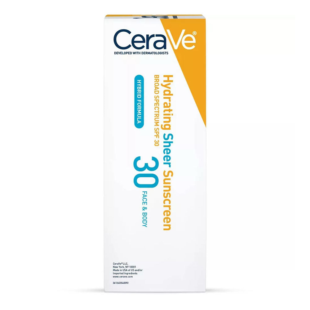Cerave Hydrating Sheer Sunscreen Spf 30, 3 Oz