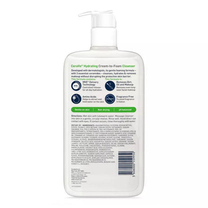 Cerave Cleanser Hydrating Cream-to-Foam 12 Oz