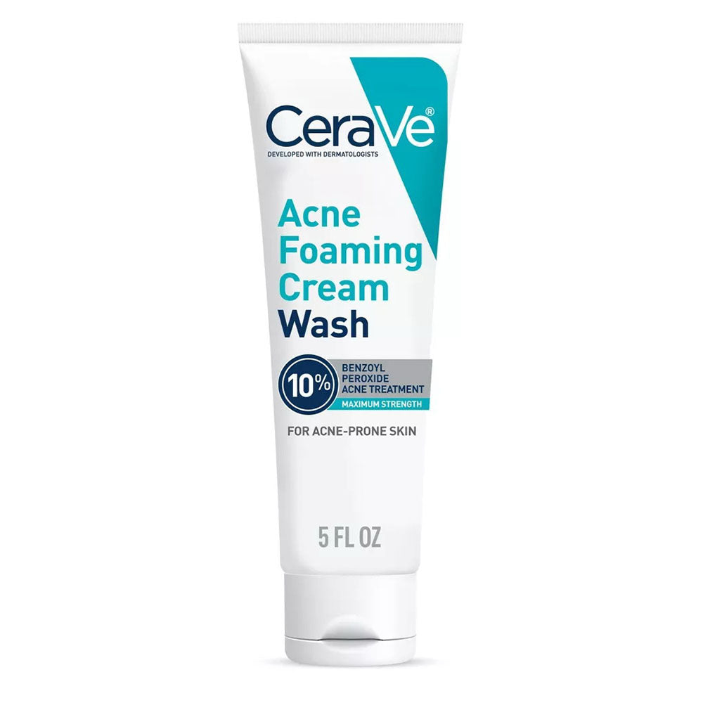 Cerave Acne Foaming Cream Wash Gentle Face And Body Acne Cleanser, 5 Oz