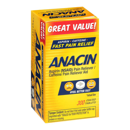 Anacin Fast Pain Relief, Pain Reducer Aspirin Tablets - 300 Each