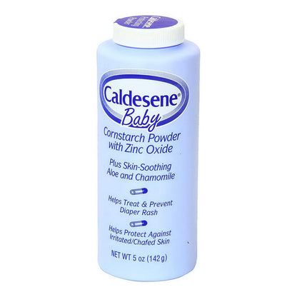 Caldesene Baby Diaper Rash Relief Cornstarch Powder With Zinc Oxide - 5 Oz