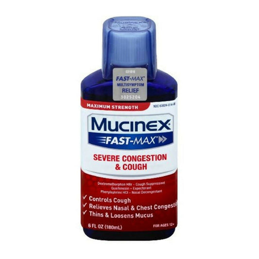 Mucinex Fast-Max Adult Severe Congestion And Cough Liquid, 6 Oz