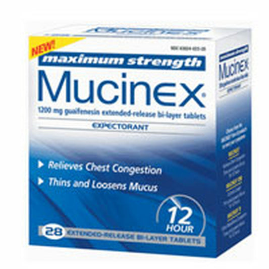 Mucinex 12 Hr Max Strength Chest Congestion Expectorant Tablets, 28 Ea