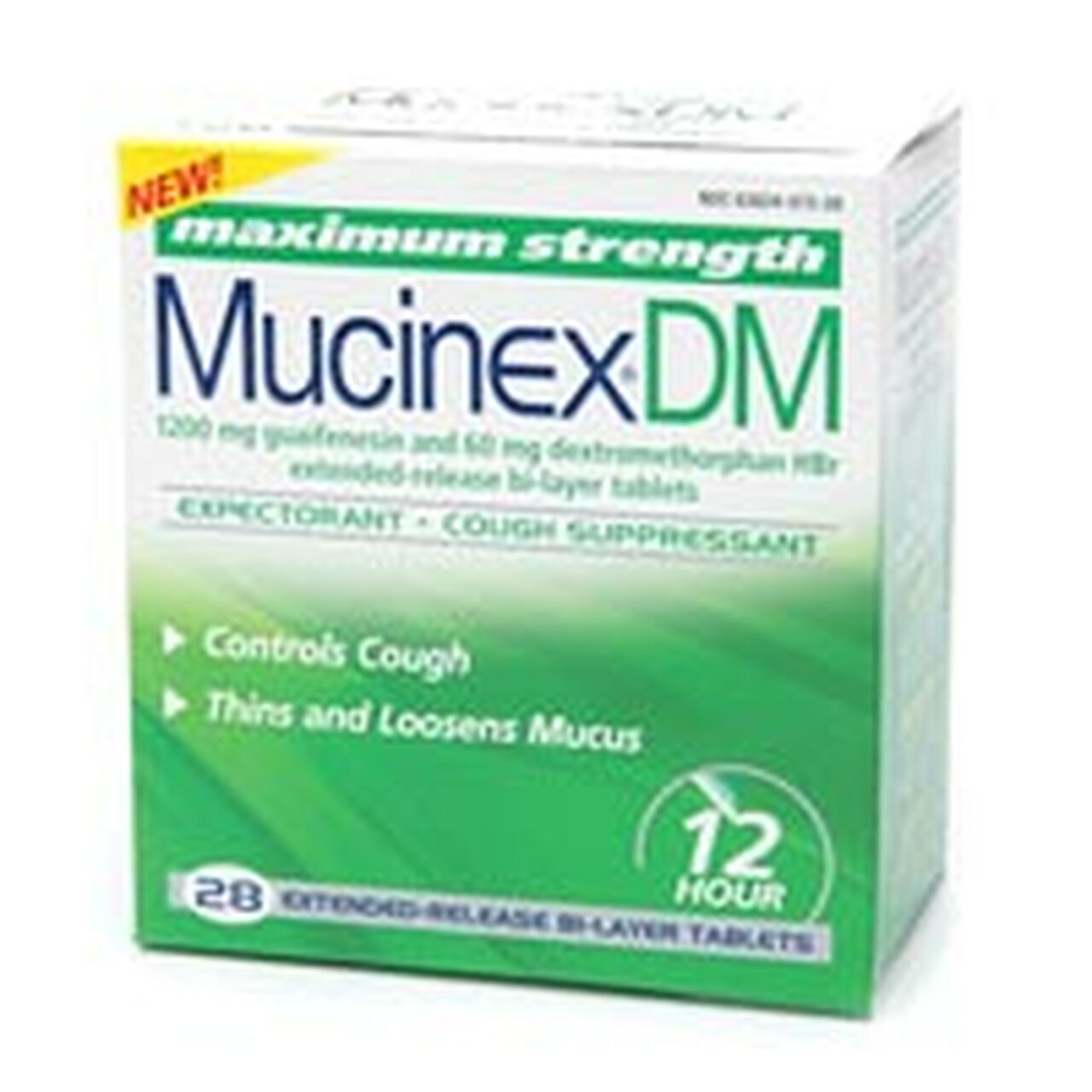 Mucinex Dm 12 Hr Max Strength Expectorant & Cough Suppressant Tablets, 28 Ct