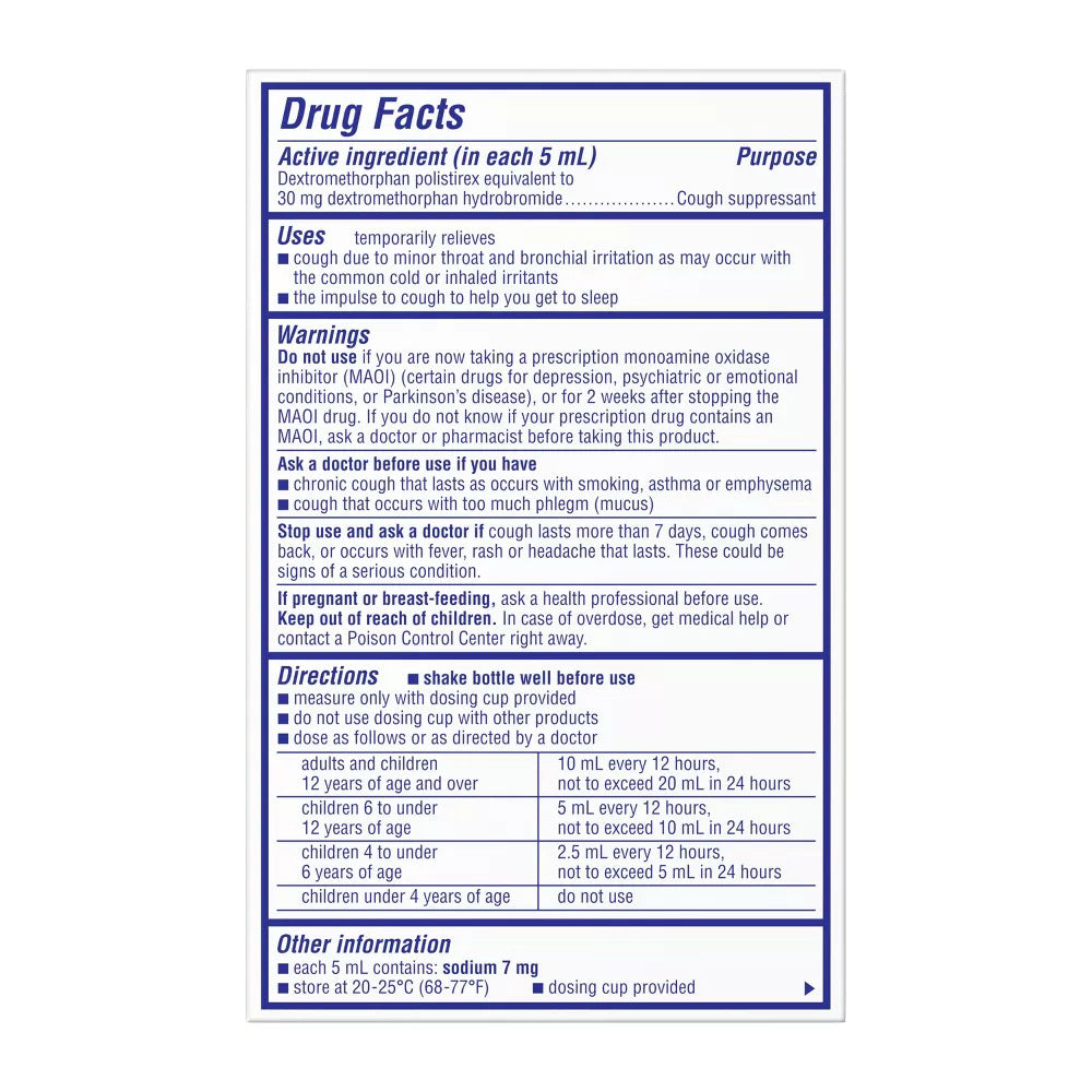 Delsym Adult Cough Suppressant Liquid, Grape Flavor, 3 Oz