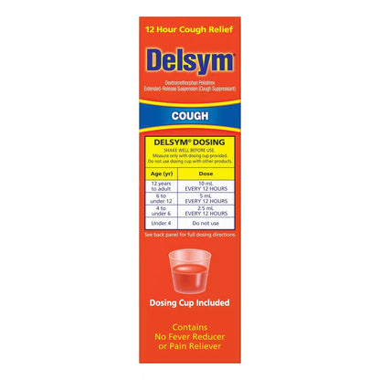 Delsym Adult Cough Suppressant Liquid, Orange Flavor, 5 Oz