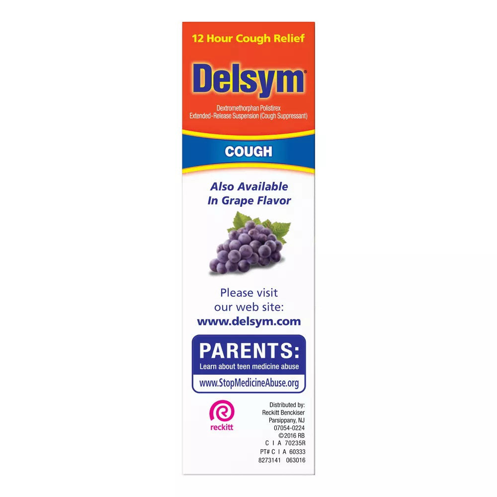 Delsym Adult Cough Suppressant Liquid, Orange Flavor, 5 Oz