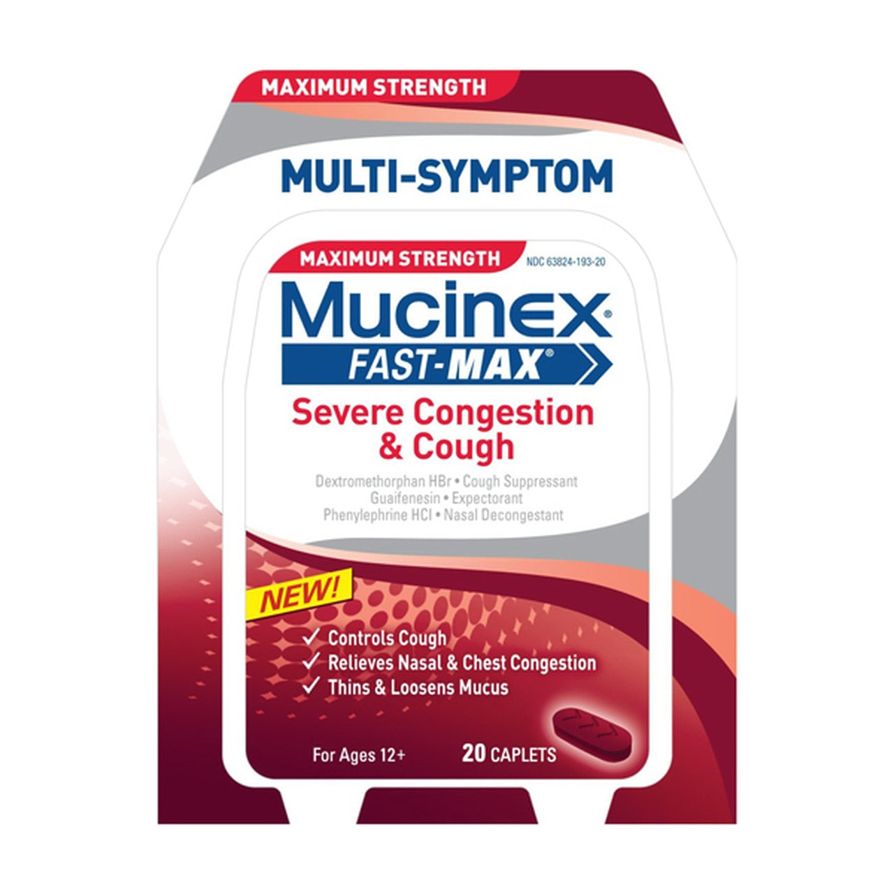 Mucinex Fast-Max Adult Severe Congestion And Cold Caplets, 20 Count