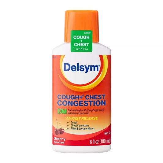 Delsym Dm Cough Plus Chest Congestion Cherry Liquid - 6 Fl Oz