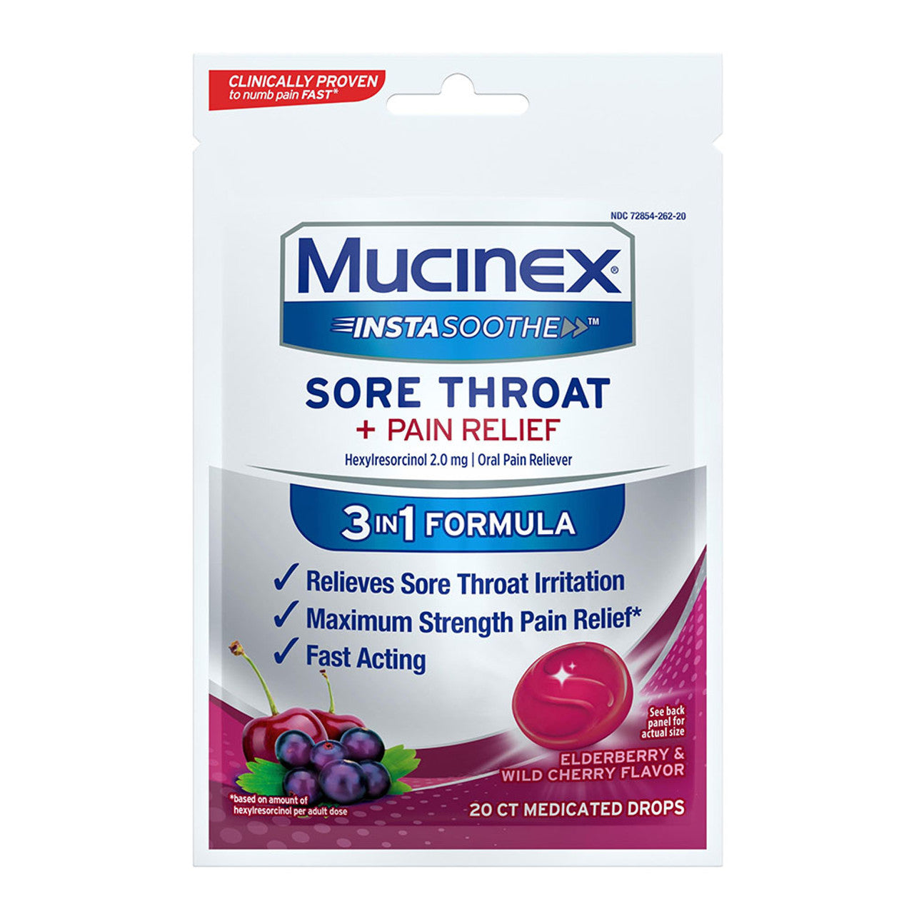Mucinex Insta Soothe Drops, Elderberry And Wild Cherry, 20 Ea