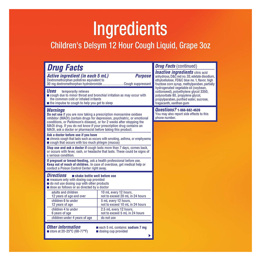 Delsym 12 Hour Cough Relief Children/Adults