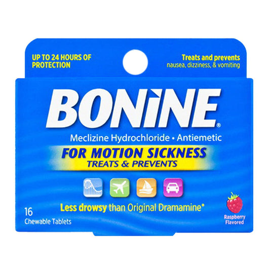 Bonine Motion Sickness Protection Chewable Raspberrytablets - 16 Ea