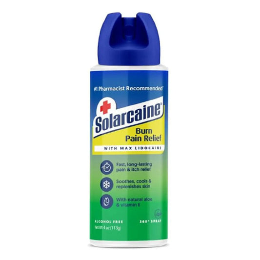 Solarcaine Aloe Sunburn Relief Spray With 4% Lidocaine - After Sun Care 4 Oz