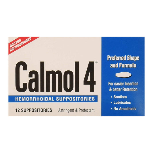 Calmol 4 Hemorrhodial Suppositories, 12 Count