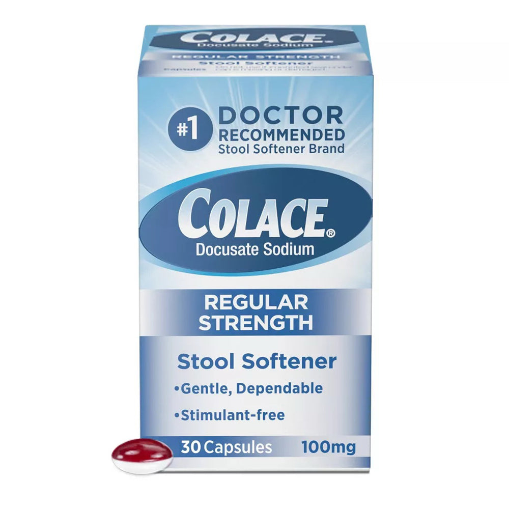 Colace Docusate Sodium Stool Softner 100 Mg Capsules - 30 Ea