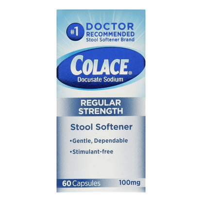 Colace Stool Softner 100Mg Laxative Capsules - 60 Ea