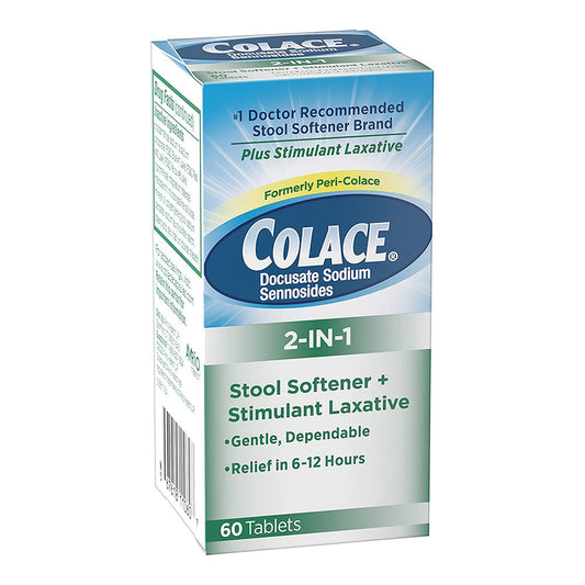 Colace 2-In-1 Stool Softener + Stimulant Laxative - 60Ct