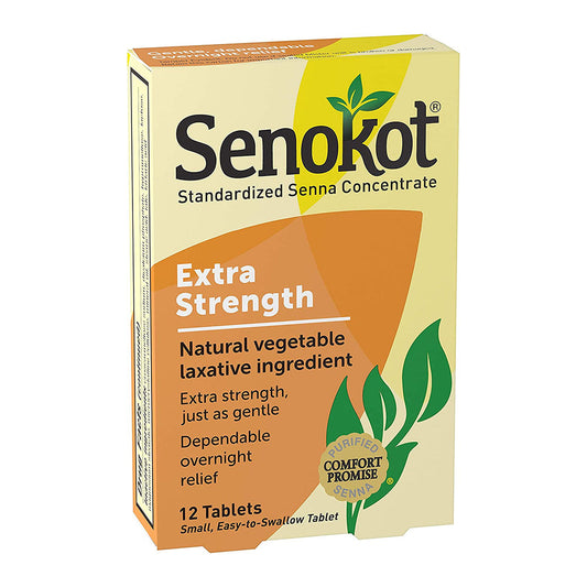 Senokot Natural Vegetable Laxative Ingredient, Extra Strength Tablets - 12 Tablet